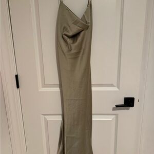 Show Me Your MUMU Elegant Olive Green Slip Dress
